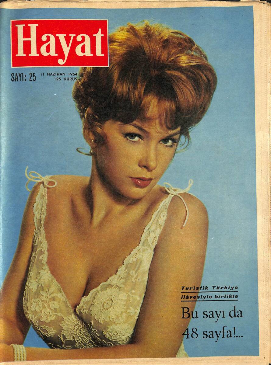HAYAT Dergisi 11 Haziran 1964 Sayı: 25 - Kapak: Stella Stevens - Ragıp Gümüşpala Vefat Etti - Sinan Korle'nin Tabloları Birleşmiş Milletlerde NDR788592 - 1