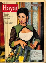 HAYAT DERGİSİ 11 Nisan 1963 Sayı : 16-Kapak:Rossana Schiaffino - Prenses Süreyya İlk Filmini Çevirmeye Başladı - Liz , Prenses Margaret'in Yerini Aldı NDR88779 - 1