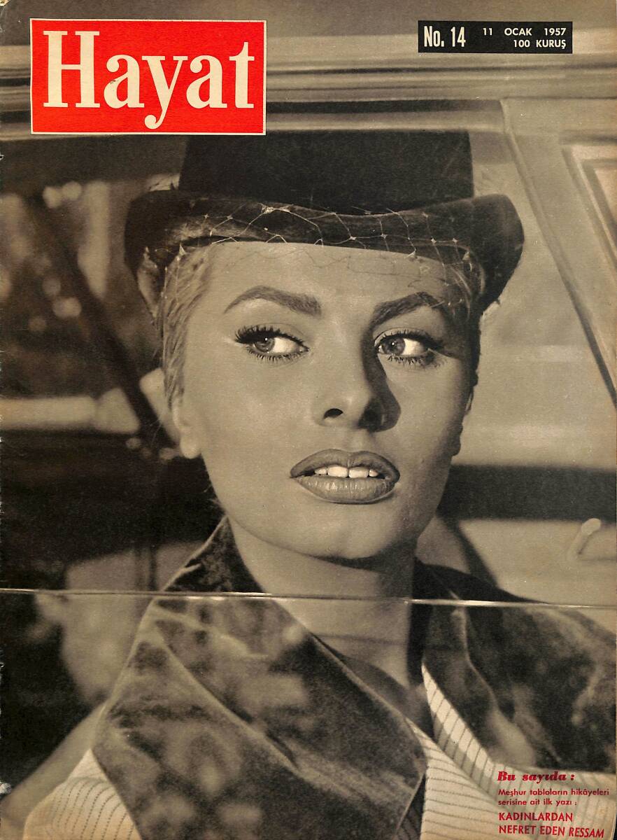 Hayat Dergisi 11 Ocak 1957 Sayı : 14 - Kapak : Sophia Loren - Ferahlayan İstanbul NDR90728 - 1