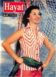 Hayat Dergisi 13 Eylül 1957 No.49 - Kapak: Barbara Hunt & Hilton'un Yüzme Havuzu & Zahir Han Kömür Madenleri NDR98467 - Gökçekoleksiyon
