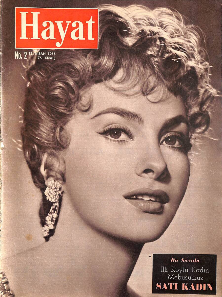 Hayat Dergisi 13 Nisan 1956 No.2 - Kapak: Gina Lollobrigida - Hikmet Feridun Es - Sultan Hamit - Sophia Loren - Satı Kadın NDR98451 - 1
