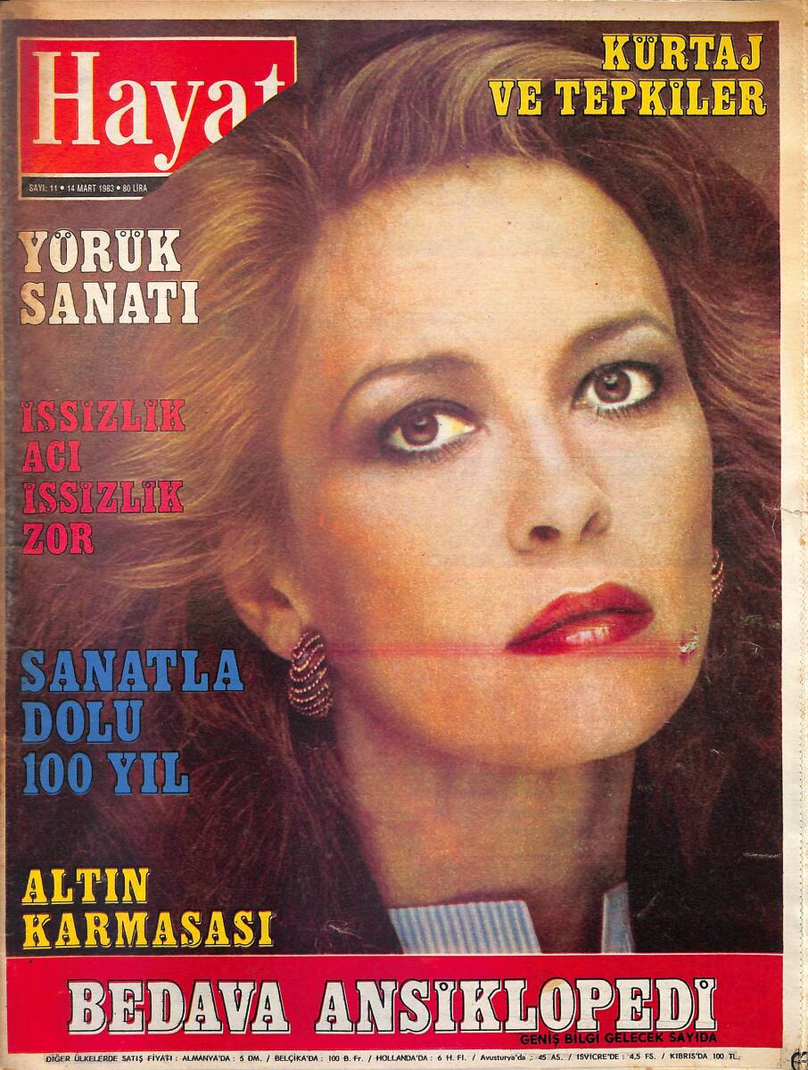 Hayat Dergisi 14 Mart 1983 Sayı : 11 - Gönül Yazar '' Genç Kalışımı Et Yemeye Borçluyum '' NDR90792 - 1