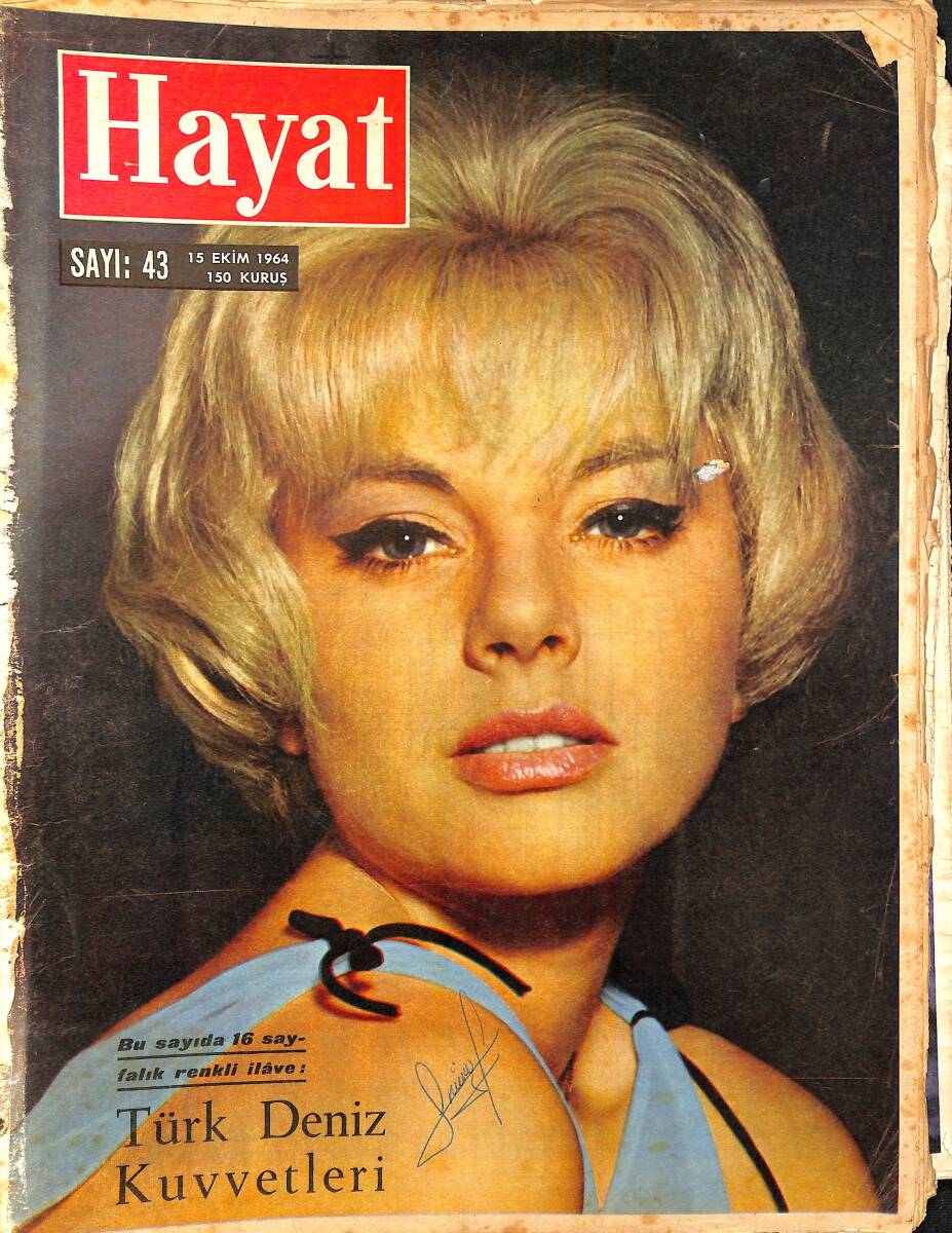 HAYAT Dergisi 15 Ekim 1964 Sayı : 43 - Kapak : Sophia Hardy - Zelzele Marmarayı Yine Sarstı NDR96428 - 1
