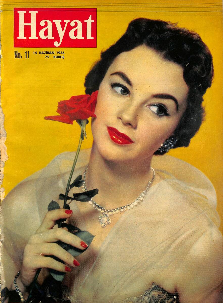 Hayat Dergisi 15 Haziran 1956 Sayı : 11 - Kapak Amerika`nın En Tanınmış Kapak Kızlarından Bunny Cooper NDR90726 - 1