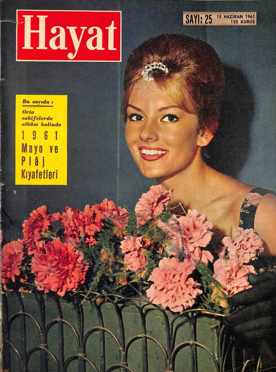 Hayat Dergisi – 15 Haziran 1961 – Sayı: 25 , Kapak: Anny Nelsen , Poster: Muzaffer Tema NDR98426 - 1