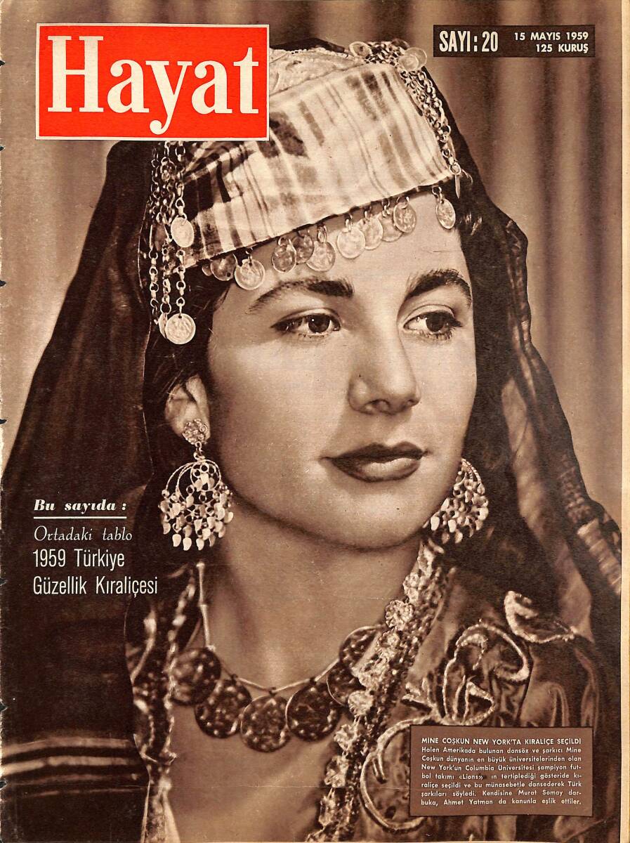 HAYAT Dergisi 15 Mayıs 1959 Sayı : 20 - Kapak: Mine Coşkun - Süreyya Katolik, Gabriella Müslüman Oluyor Mu NDR101549 - 1