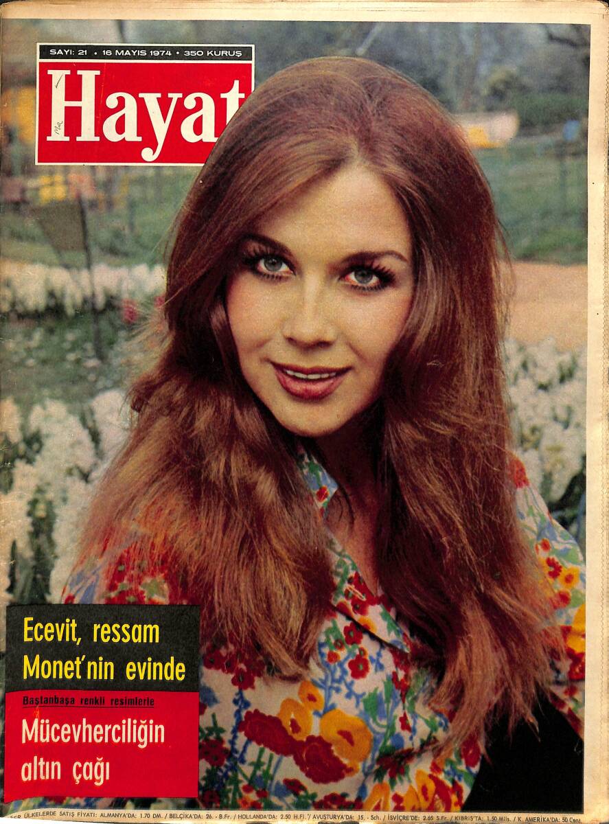 Hayat Dergisi 16 Mayıs 1974 Sayı: 21 - Kapak: Zerrin Arbaş - Filiz Akın - Türkan Şoray - Zeki Müren - Anne Marıe Davıd - Sophia Loren NDR89972 - 1