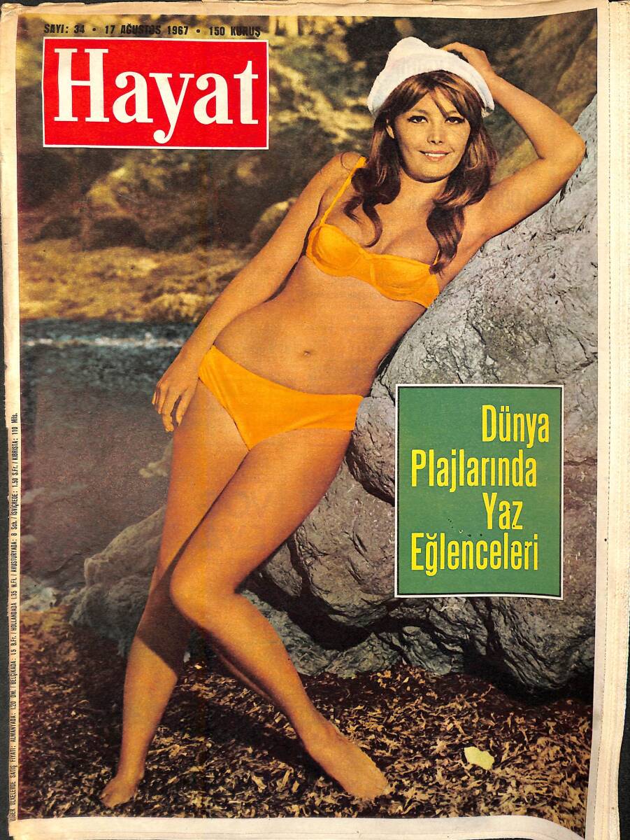 HAYAT DERGİSİ 17 Ağustos 1967 Sayı:34 - Kapak:Brigitte Skay -Brigitte Bardot Ve Skandal - Papa'nın Huzurunda Bir Tango NDR88671 - 1