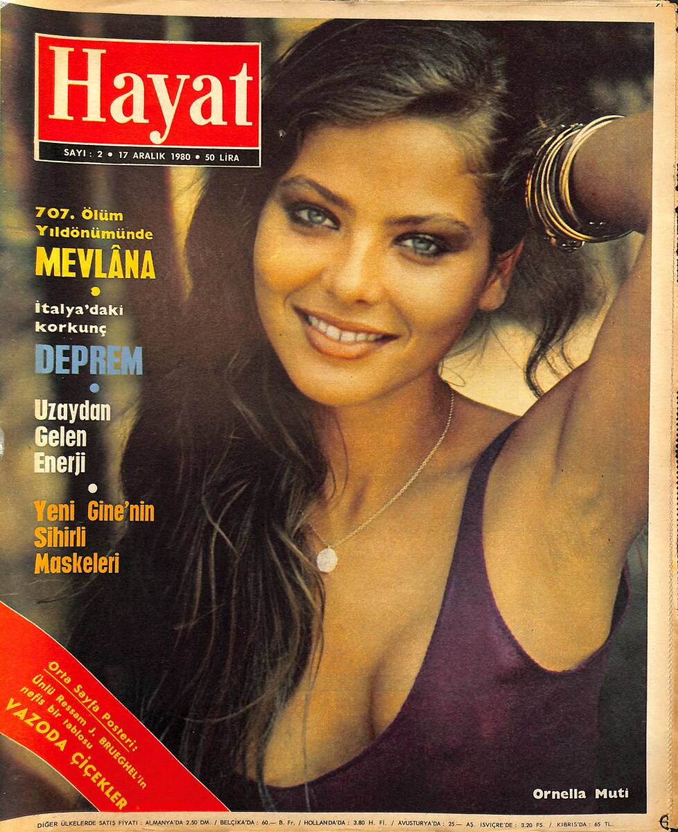 Hayat Dergisi 17 Aralık 1980 Sayı: 2 - Ölümünün 707. Yıl Dönümü Mevlana - Sezen Aksu Yarışı Bırakıyor - İtalya'da Korkunç Deprem NDR97465 - 1