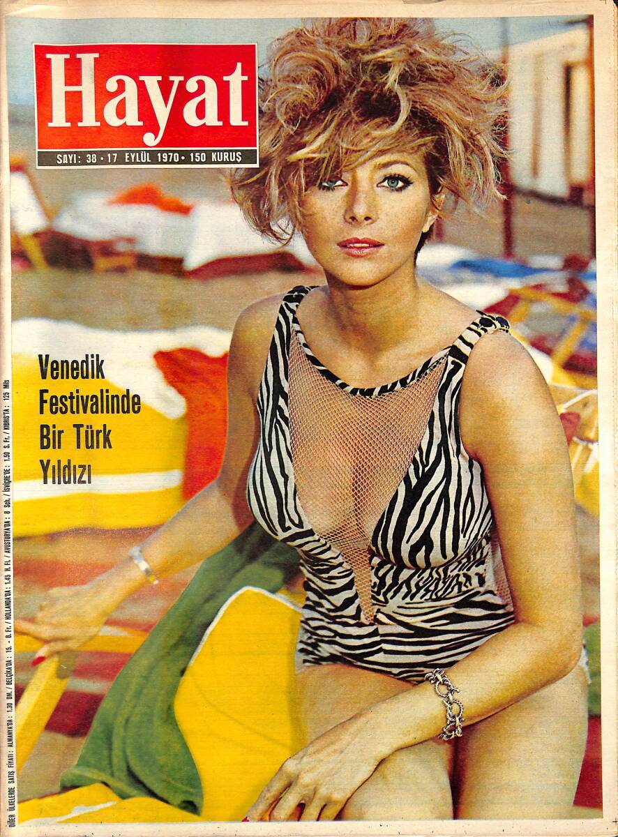 HAYAT DERGİSİ 17 Eylül 1970 Sayı: 38 Kapak: Nina Mercedes - Türk Futbolu Can'sız Kaldı - Venedik Festivalinde Bir Türk Yıldızı NDR88561 - 1