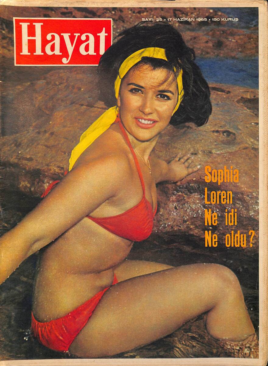 Hayat Dergisi 17 Haziran 1965 Sayı: 25 - Kapak: Sandra Nelson - Fezada Yine Bir İnsan Yürüdü - Sophia Loren Ne İdi Ne Oldu NDR99519 - 1