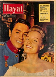 HAYAT DERGİSİ 17 Mayıs 1962 Sayı: 21 - Kapak: Romy Schneider ve Alain Delon - Can Bartu Ve Eşi Oya Bartu NDR89210 - Gökçekoleksiyon
