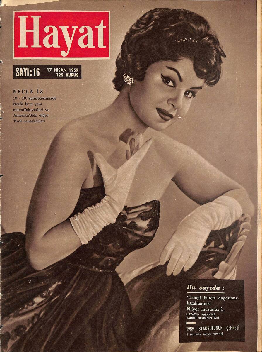 HAYAT Dergisi 17 Nisan 1959 Sayı : 16 - Kapak : Necla İz - Bir İstanbul Tablosu Poster NDR101546 - 1