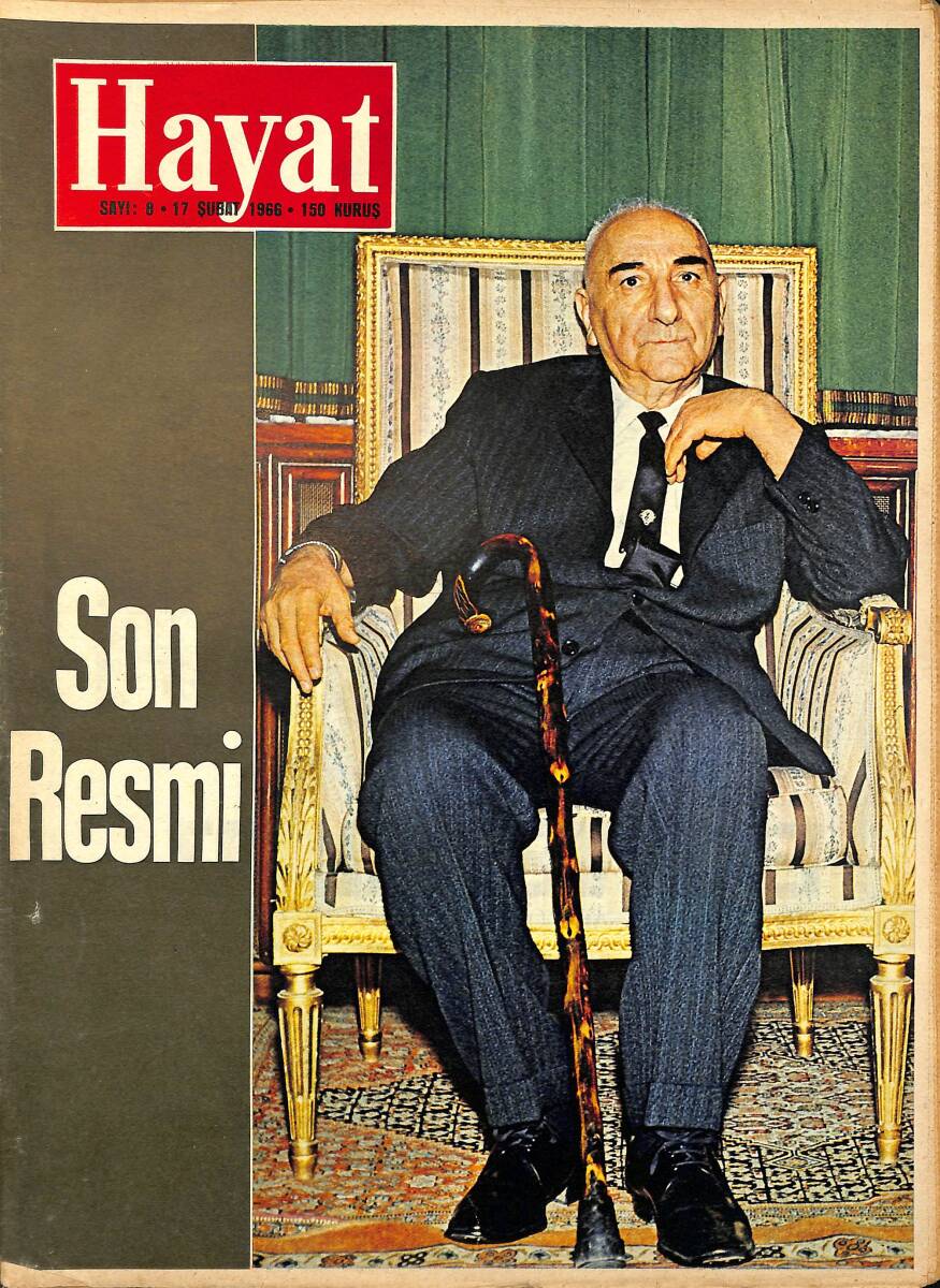Hayat Dergisi 17 Şubat 1966 Sayı: 8 - Kapak: Cemal Gürses'in Son Resmi - Lig Şampiyonun En Kuvvetli Adayı 