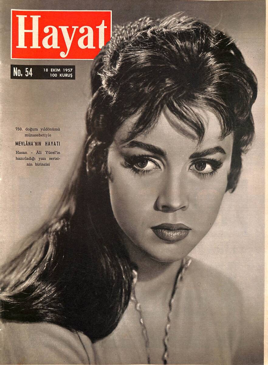 Hayat Dergisi 18 Ekim 1957 No.54 - Kapak: Jackıe Lane & Mevlana'nın Hayat Hikayesi NDR98462 - 1