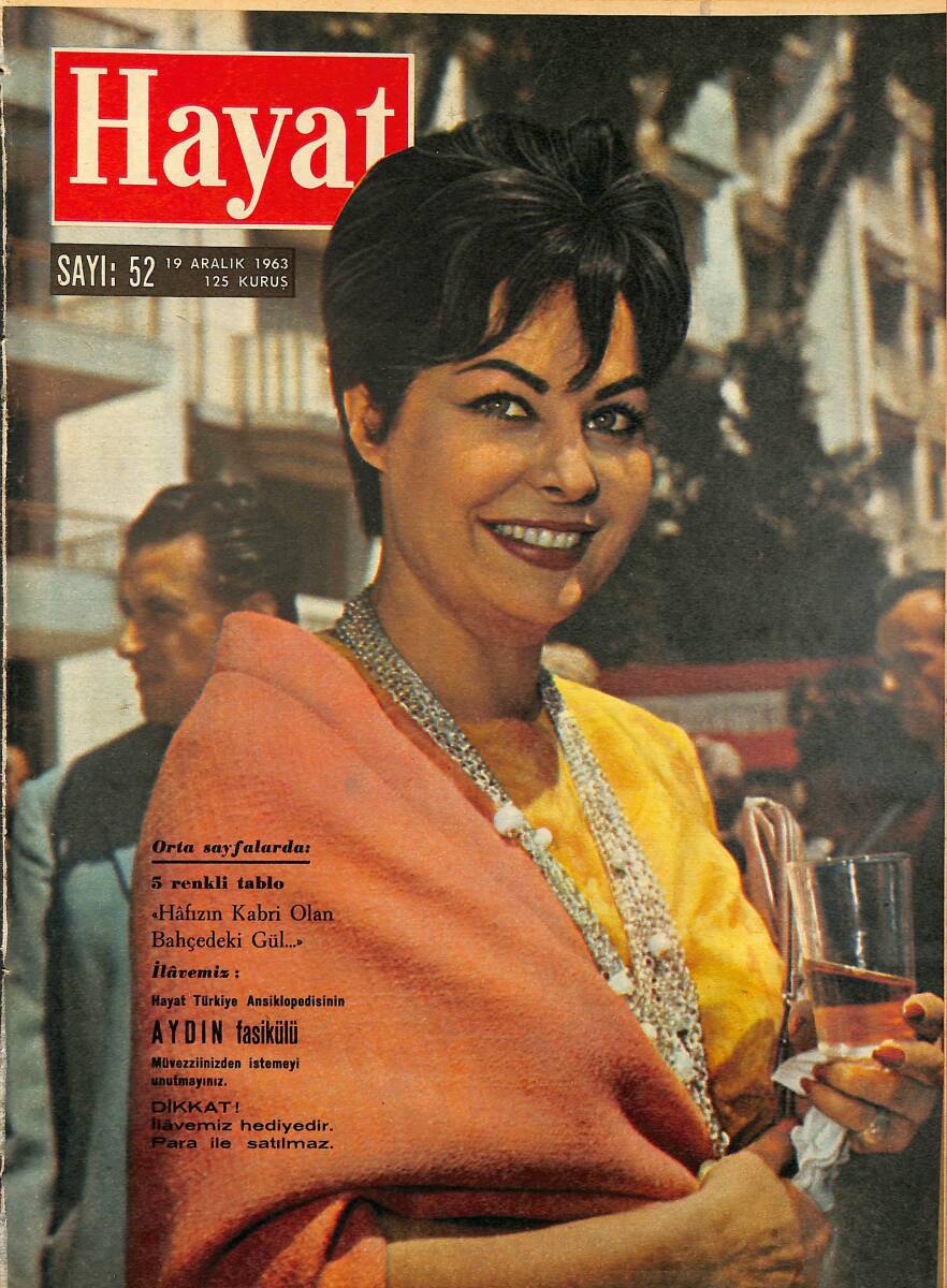  HAYAT DERGİSİ 19 Aralık 1963 Sayı: 52 Kapak: Gaby Andre - Panoramik Bir Kamera Yapıldı - Aydın Fasikülü NDR101516 - 1