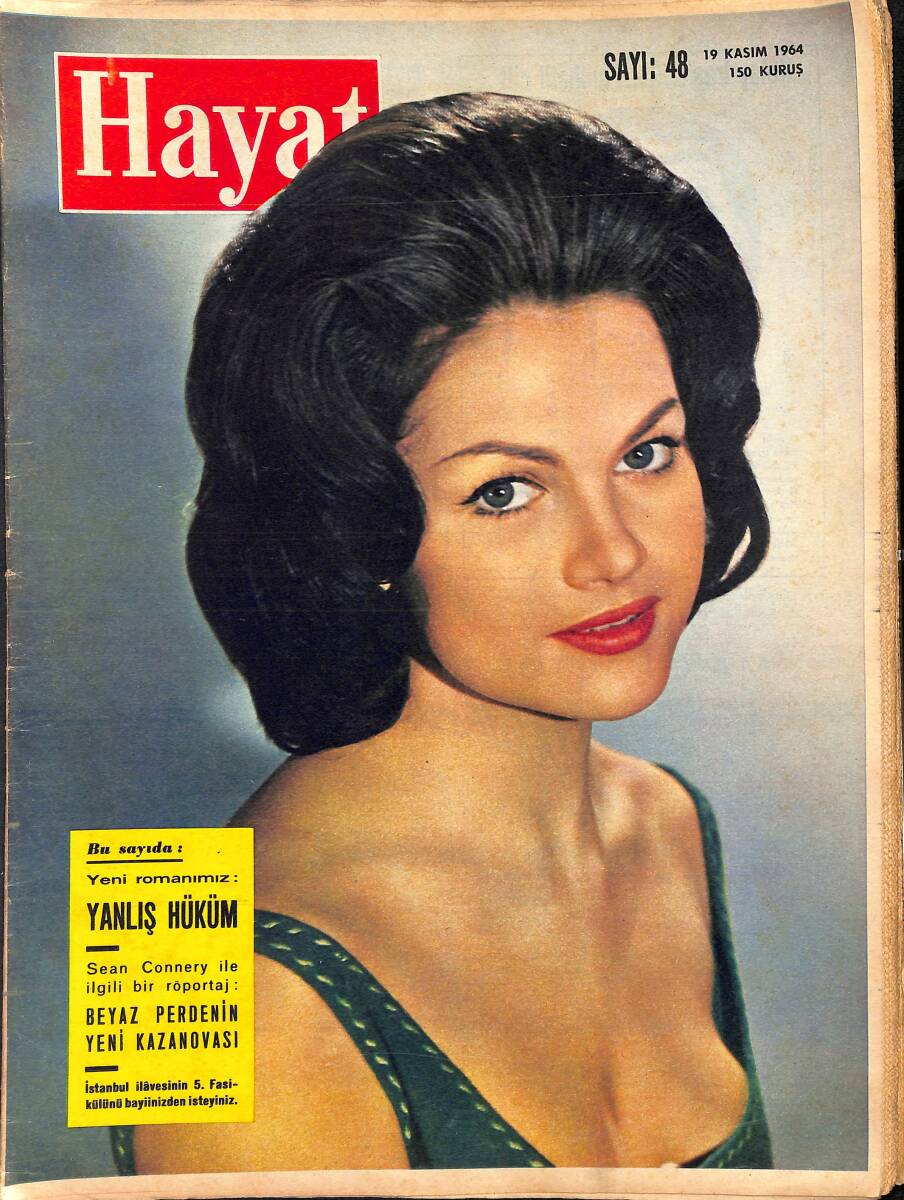 HAYAT DERGİSİ 19 Kasım 1964 Sayı: 48 - Kapak: Norma Foster - Beyaz Perdenin Yeni Kazanova'sı: James Bond NDR89234 - 1