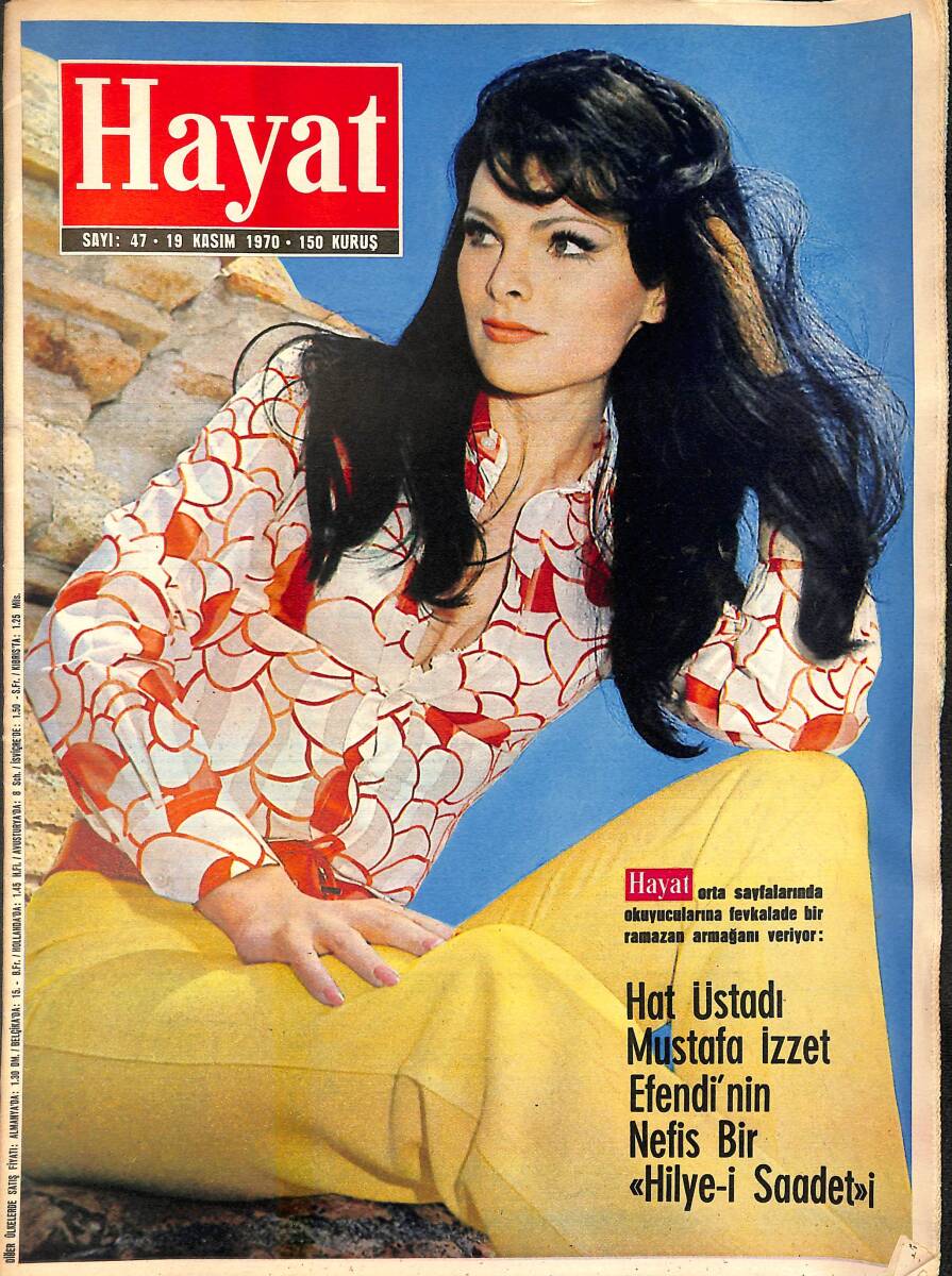 HAYAT Dergisi 19 Kasım 1970 Sayı : 47 - Kapak : Grit Freyberg - 1974 Yılında Bu Otoobilleri Kullanacağız * Murat 124-Renault R12 NDR88760 - 1