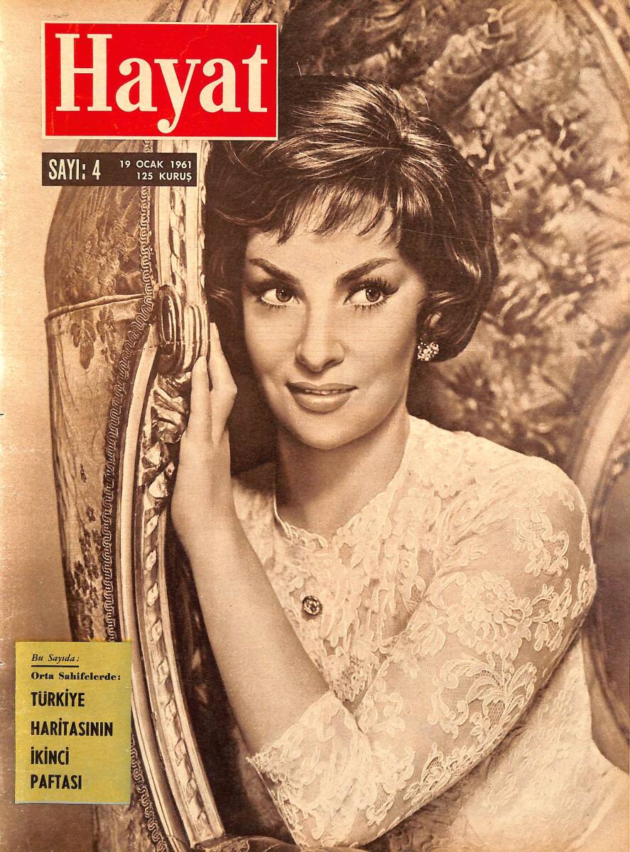 Hayat Dergisi 19 Ocak 1961 Sayı: 4 - Kapak: Gina Lollobrigida NDR98441 - 1