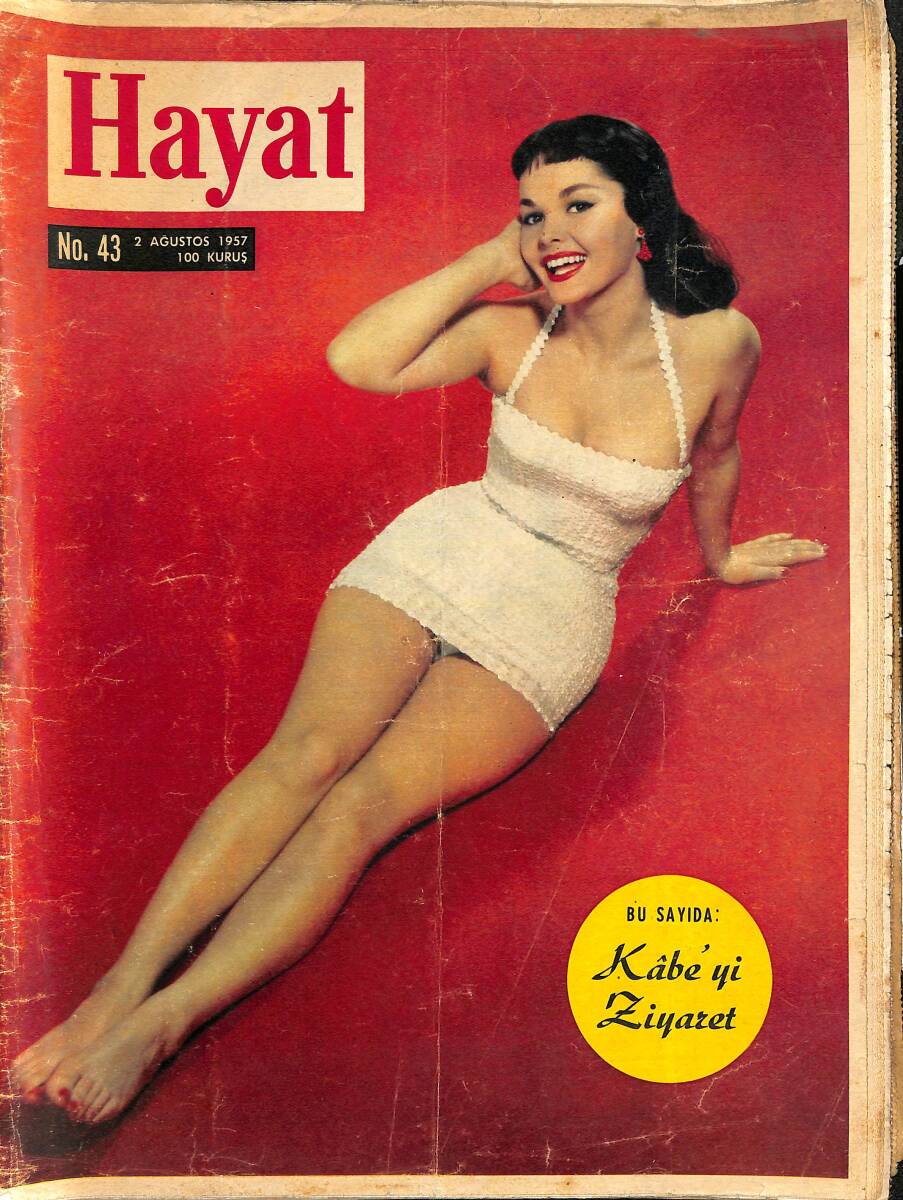 HAYAT Dergisi 2 Ağustos 1957 Sayı: 43 - Kapak: Peggy Ray - Bu Seneki Hacdan Fotoğraflar NDR89673 - 1