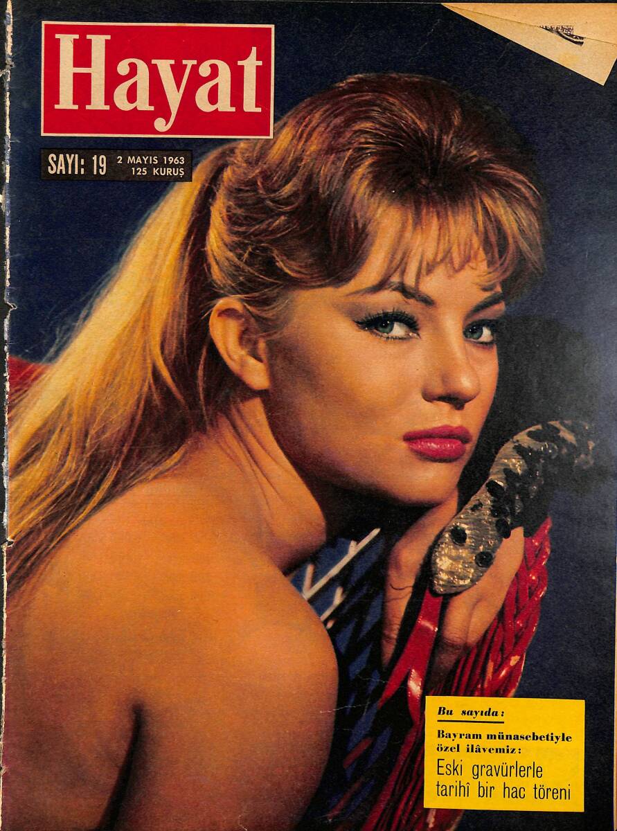  HAYAT Dergisi 2 Mayıs 1963 Sayı: 19 - Kapak: Karin Baal - Londra Hilton Açıldı - Kadınlara Yasak Olan Salon NDR101534 - 1