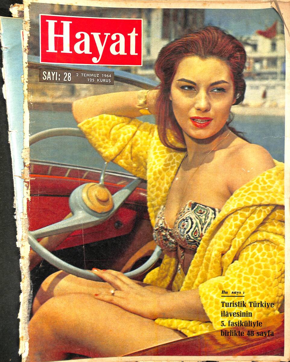 HAYAT DERGİSİ 2 Temmuz 1964 Sayı: 28 - Kapak: Rossano Schaffino - İstanbul'da 10 Bin Kişi Televizyon Seyrediyor - Gina Lollobrigida: Asalete Hayranım NDR96431 - 1