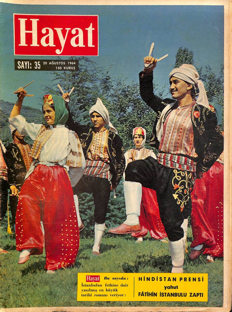 HAYAT DERGİSİ 20 Ağustos 1964 Sayı: 35 - Kapak: Silifke Ekibi - Bir Türk Foto Muhabiri Amerika'da Madalya Aldı - Yedinci Halk Oyunları Bayramı NDR88951 - 1