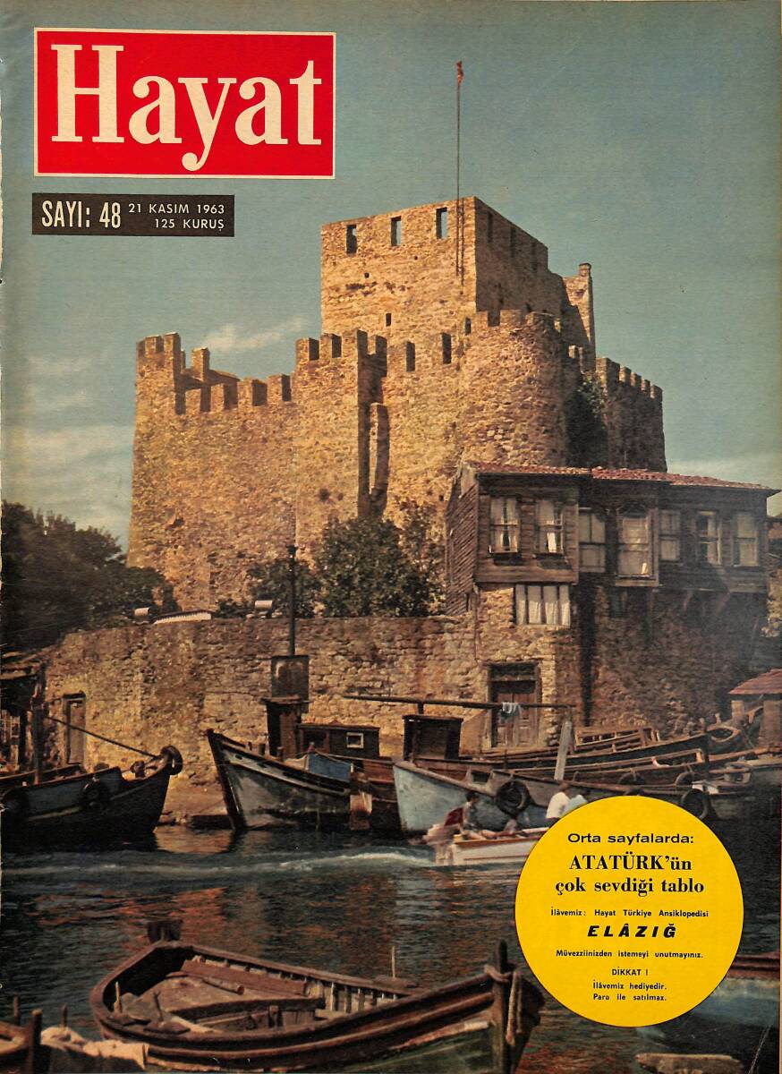 HAYAT DERGİSİ 21 Kasım 1963 Sayı: 48 - Kapak: Elazığ, Atatürk'ün Çok Sevdiği Tablo, Elsa Maxwell'in Dünyası NDR101512 - 1