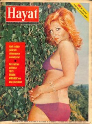 Hayat Dergisi 23 Ağustos 1973 Sayı: 35 - Kapak: Nebahat Çehre - Münir Nurettin Efsanesinden, Müzeyyen Senar Mucizesine - Halıların Dili - Paul Getty NDR89986 - Gökçekoleksiyon