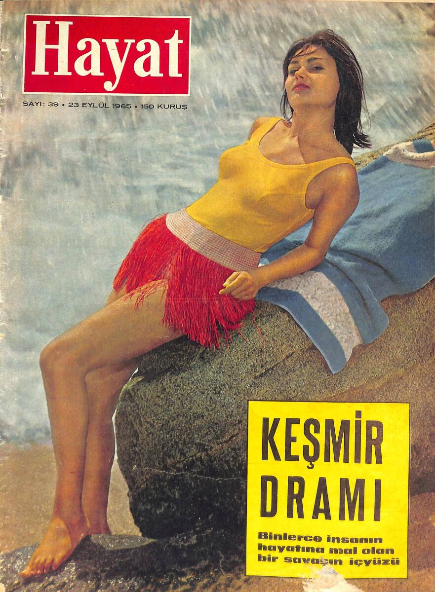 Hayat Dergisi 23 Eylül 1965 Sayı:39 - Marisa Kingpeht - İran Şahı Rıza Pehlevi'nin Aile Fotoğrafı - Ursula Andress - Dany Carrel NDR87800 - 1