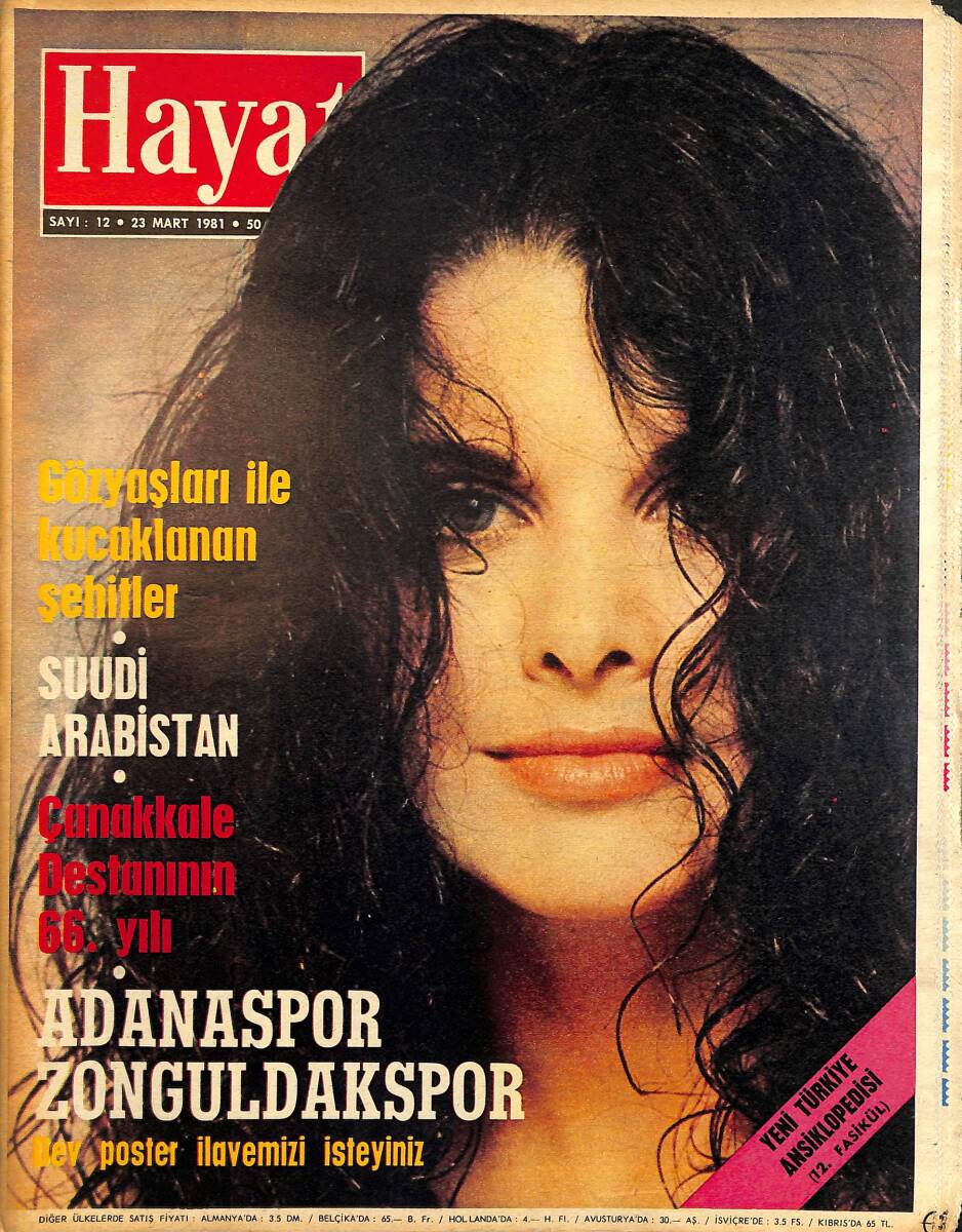 Hayat Dergisi 23 Mart 1981 Sayı: 12 - Adanaspor ve Zonguldakspor 1980-81 Takım Posteri - Çanakkale Destanı 66. Yılı NDR97463 - 1