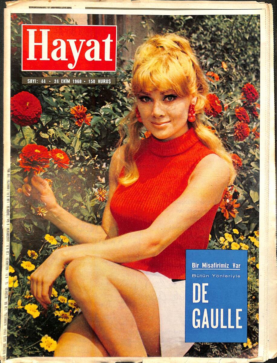 HAYAT DERGİSİ 24 Ekim 1968 Sayı:44 - Kapak: Marisa Melchıor - Bütün Yönleriyle De Gaulle - Kruşçef'in Toplanma Kampları NDR88650 - 1