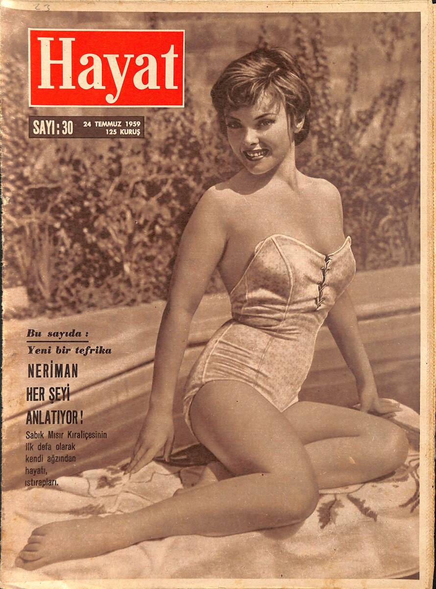 HAYAT DERGİSİ 24 Temmuz 1959 Sayı: 30 - Kapak: Christine Carrare - Neriman Her Şeyi Anlatıyor NDR89245 - 1