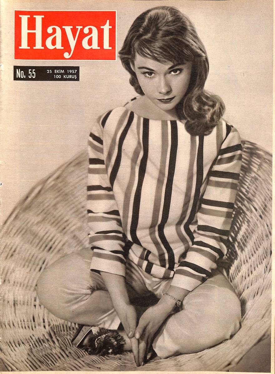 Hayat Dergisi 25 Ekim 1957 No.55 - Kapak: Heather Sears & Hüseyin Cahit Bu Masada 50 Sene Yazmıştı NDR98461 - 1
