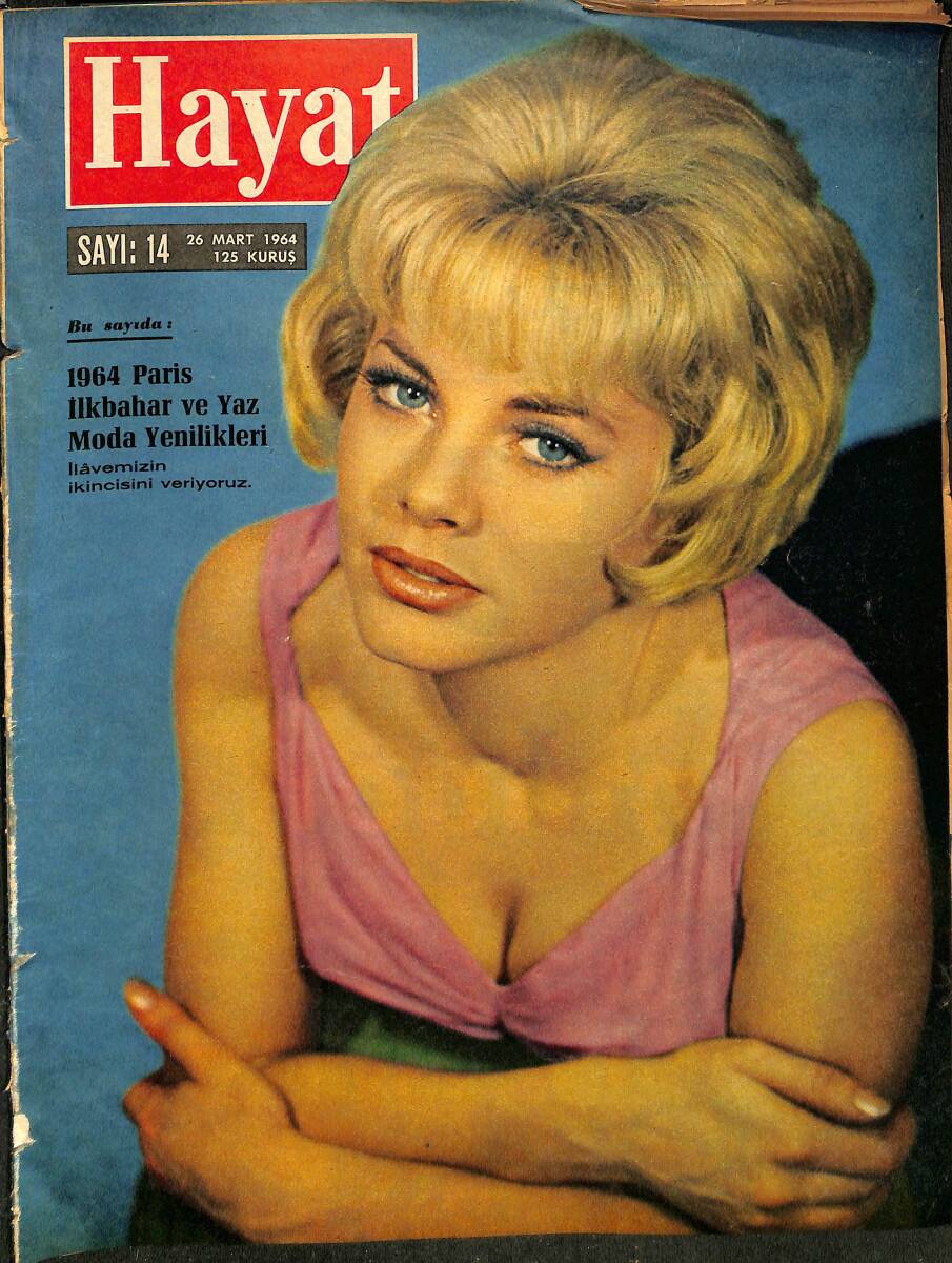 HAYAT DERGİSİ 26 Mart 1964 Sayı: 14 - Kapak: Sophıa Hardy Yurtta Kıbrıs Mitingleri - Atomla İşleyen Dev Uçak Gemisi İstanbul'da NDR89950 - 1