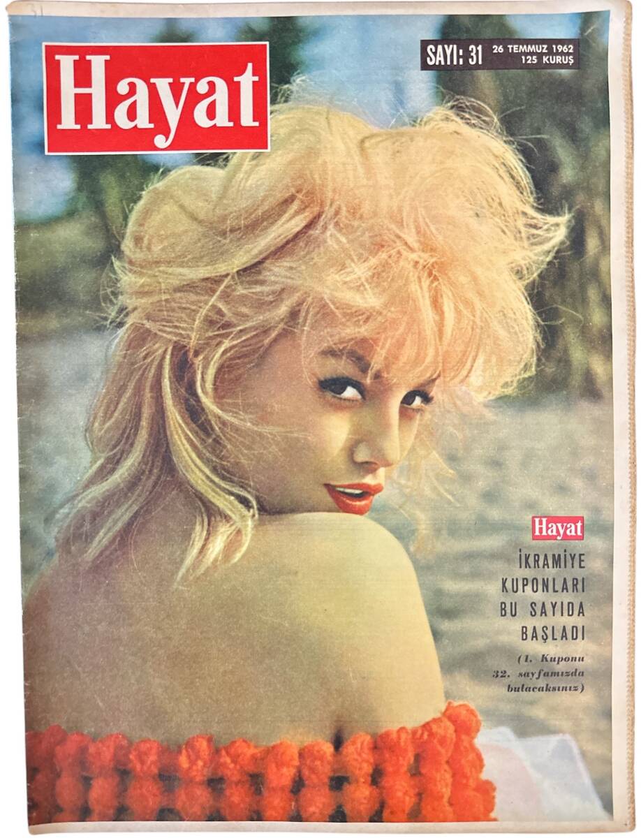 Hayat Dergisi 26 Temmuz 1962 Sayı : 31 - Kapak : Mylene Demongeot NDR91342 - 1