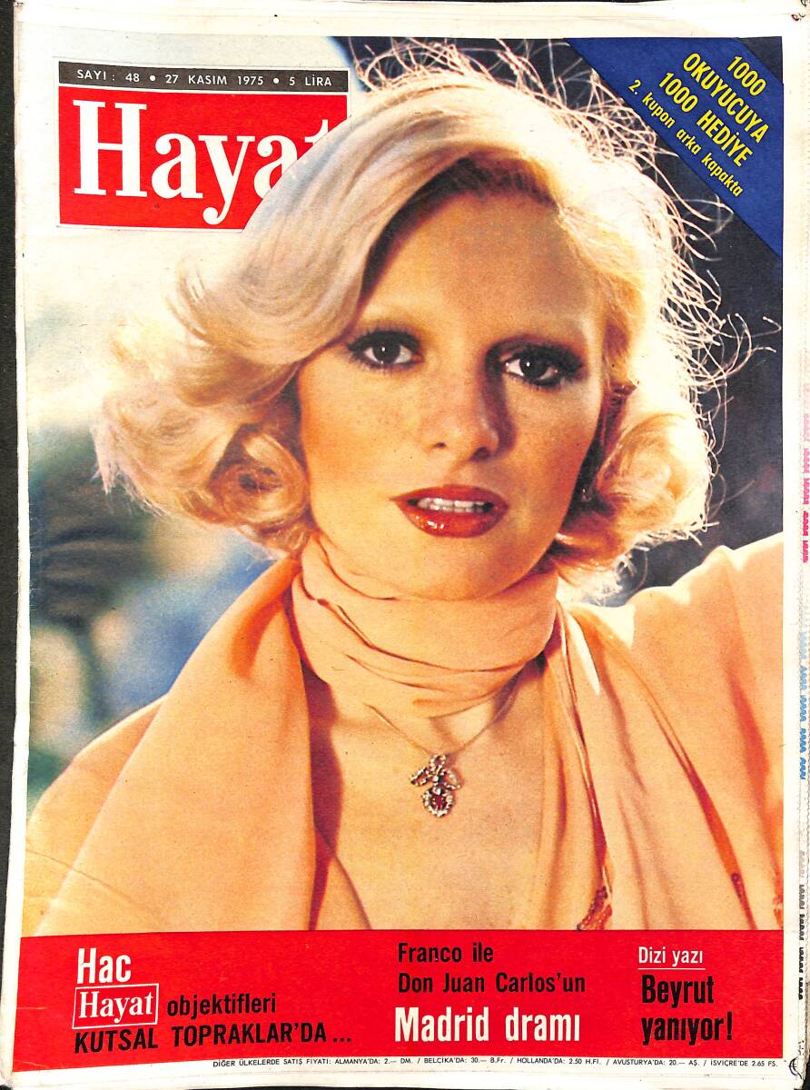 HAYAT Dergisi 27 Kasım 1975 Sayı: 48 - Madrid Dramatik Saatler Yaşıyor - Atatürk'ün Son Günleri NDR96175 - 1