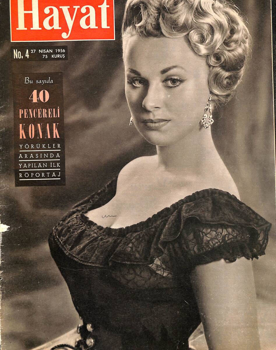 Hayat Dergisi 27 Nisan 1956 No.4 - Kapak: Sabrina - Brezilya Milli Takımı Geliyor - Milli Takımımızın Posteri NDR98449 - 1