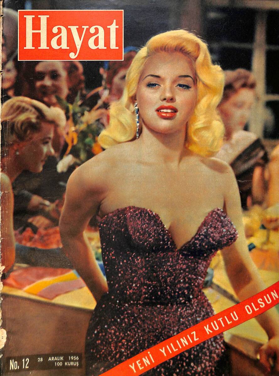 Hayat Dergisi 28 Aralık 1956 NO:12 - Kapak: Diana Dors - Macaristan Faciası - Marilyn Monroe - Elizabeth Taylor - Sophia Loren NDR90663 - 1
