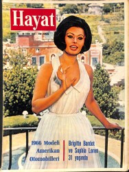 HAYAT Dergisi 28 Ekim 1965 Sayı: 44 - Kapak: Sophia Loren - Sophia Loren Yıllardır Saadeti Arıyor - Brigitte Bardot 31. Yaş Günü NDR89272 - Gökçekoleksiyon