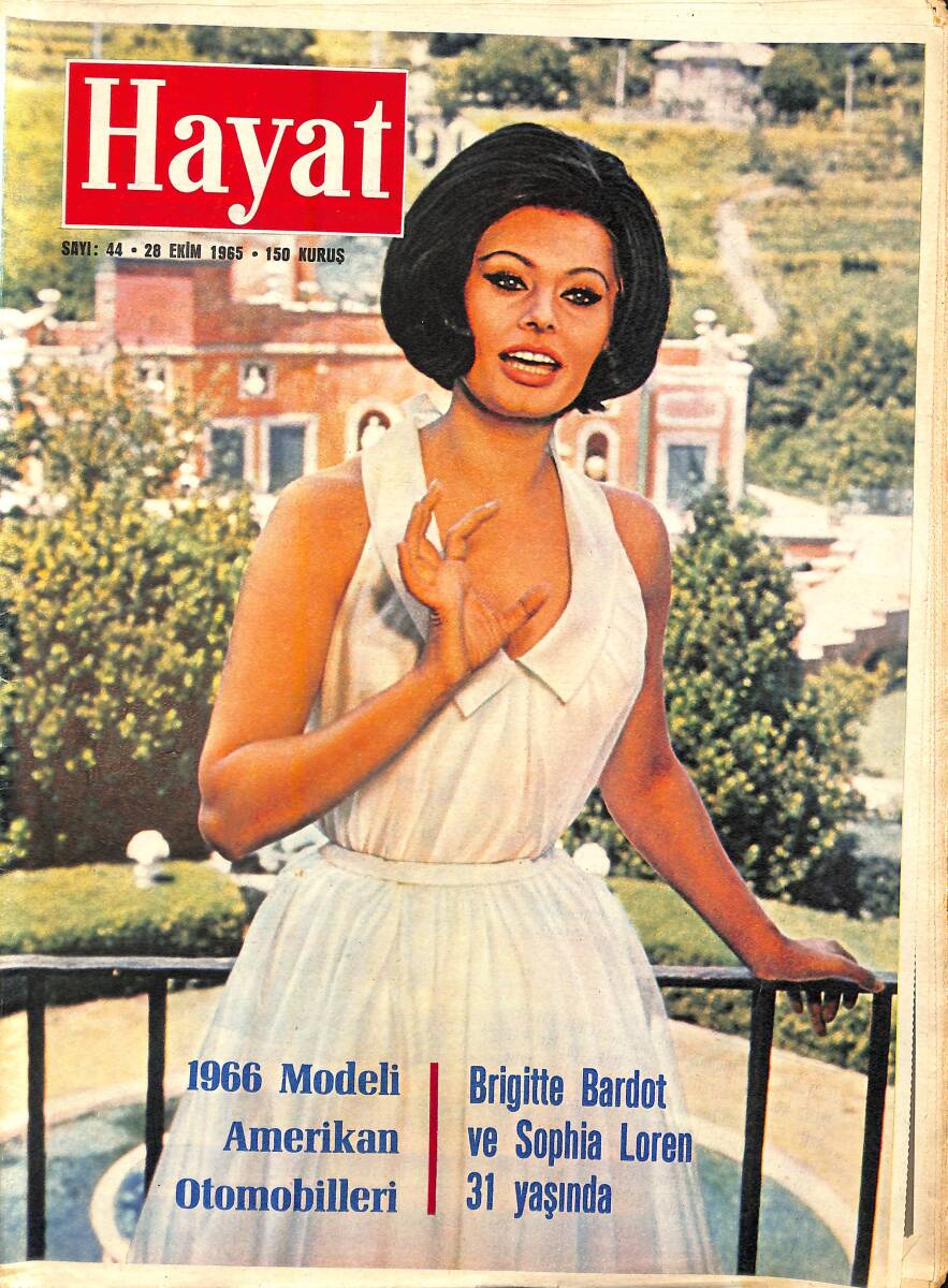HAYAT DERGİSİ 28 Ekim 1965 Sayı:44 -Kapak: Sophia Loren - Sibirya'da On Yıl Süren Cehennem Azabından Sonra... - Demirel Ve İnönü Nikahta Buluştu! NDR88658 - 1
