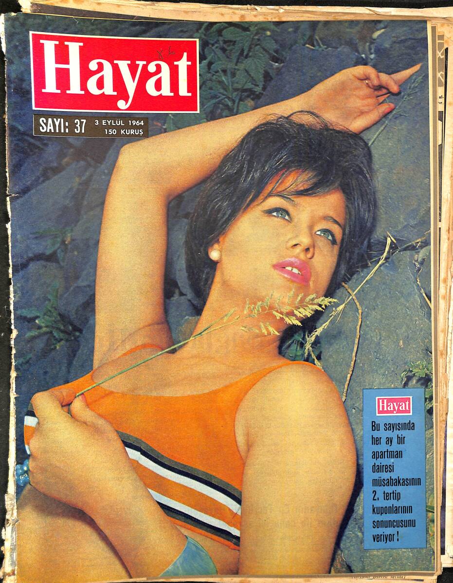 HAYAT DERGİSİ 3 Eylül 1964 Sayı:37 - Kapak:Heıdı Strohl - Beatles'lerin Dönüşünde Liverpool Şehri Yeniden Oynadı -Prenses Süreyya Erkeklere Güvenmiyor NDR96429 - 1