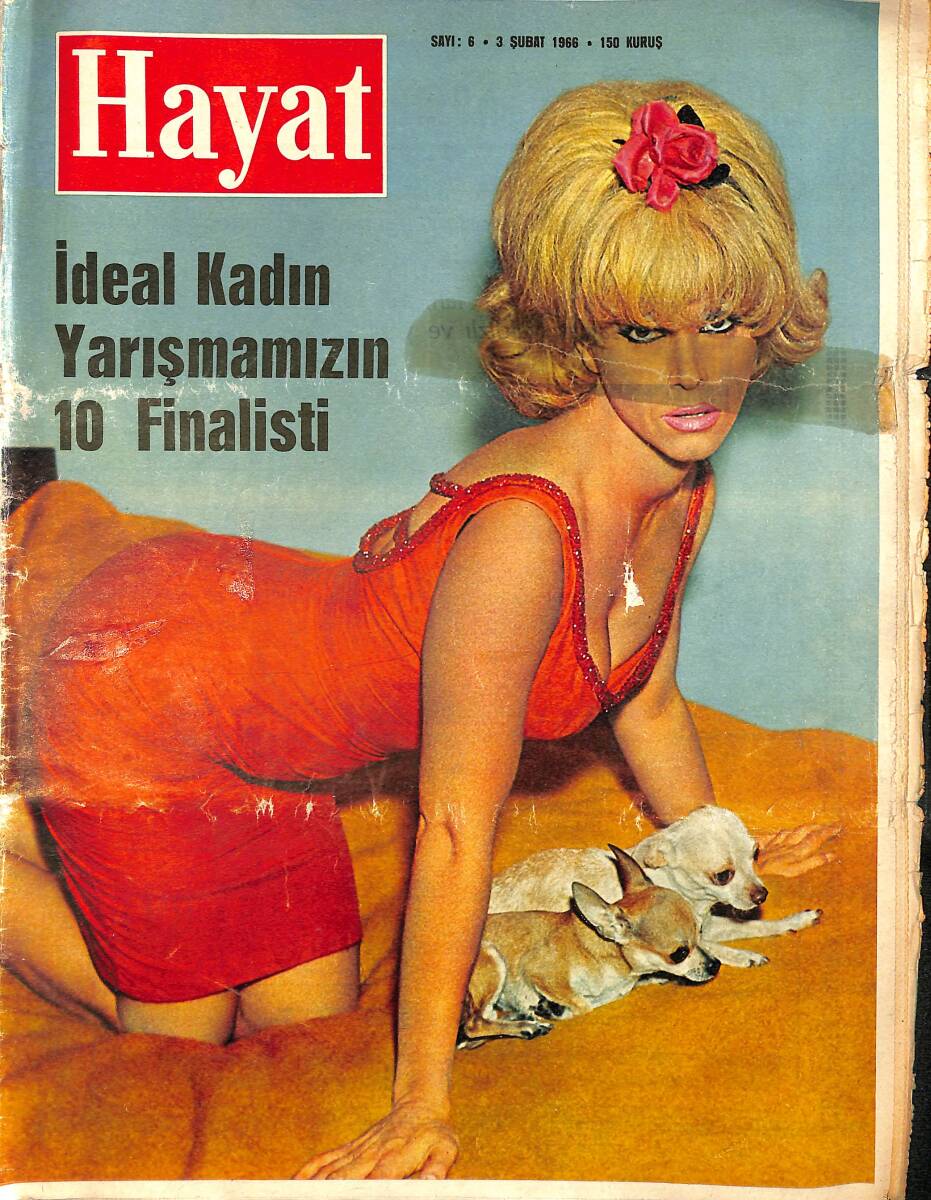 HAYAT DERGİSİ 3 Şubat 1966 Sayı:6 - Kapak:Lady Chınchılla - İdeal Kadın Yarışmamızın 10 Finalisti - Dünya'nın Altıda Birini İdare Eden Kadın NDR88677 - 1