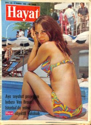 HAYAT DERGİSİ 3 Temmuz 1969 Sayı: 28 Kapak: Karine Stacey - İnsanoğlunu Bekleyen Ay Sathı! - Taksimin Göbeğinde Küçük İtalya NDR88537 - Gökçekoleksiyon