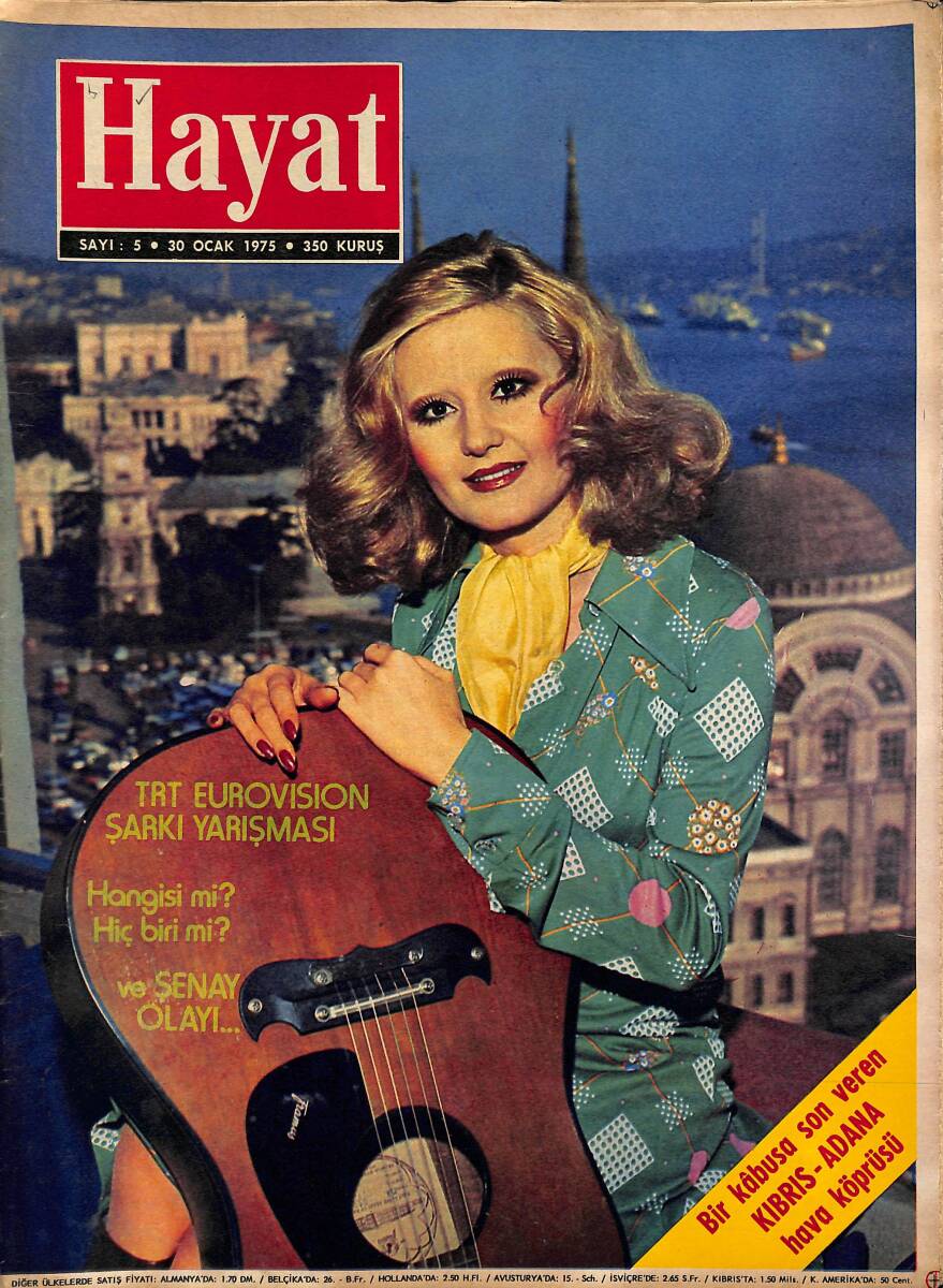 HAYAT Dergisi 30 Ocak 1975 Sayı: 5 - Kapak: Şenay - Çankaya'da Moda Ve Politika - Cumhurbaşkanı'nın Davet Turu Bitti NDR89648 - 1