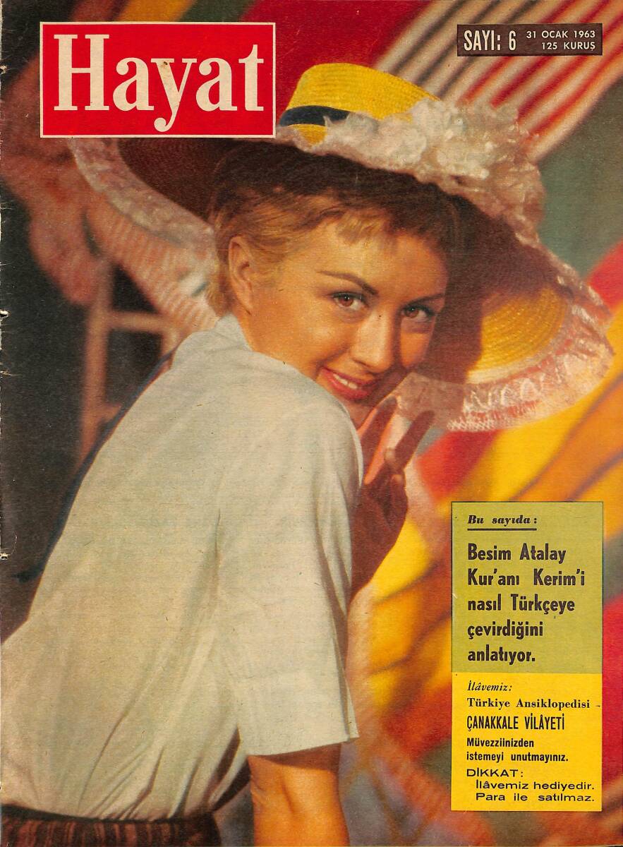 HAYAT DERGİSİ 31 Ocak 1963 Sayı : 6 - Kapak : Maria Mahor - Türk Pulculuğunda Yeni Bir Hamle - II.Abdülhamit Devrinde Harem Hayatı NDR101521 - 1