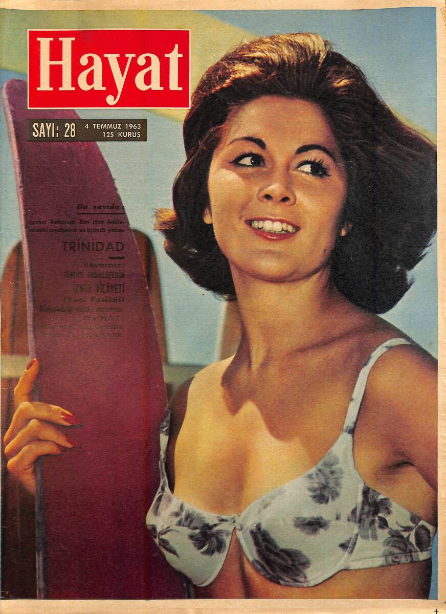 HAYAT DERGİSİ 4 Temmuz 1963 Sayı:28 - Kapak:Jannıe Ettrbarat - Sarışın Liz, Burton'u Büsbütün Büyüledi - Türkiye'ye Karşı İlgi Artıyor NDR88646 - 1