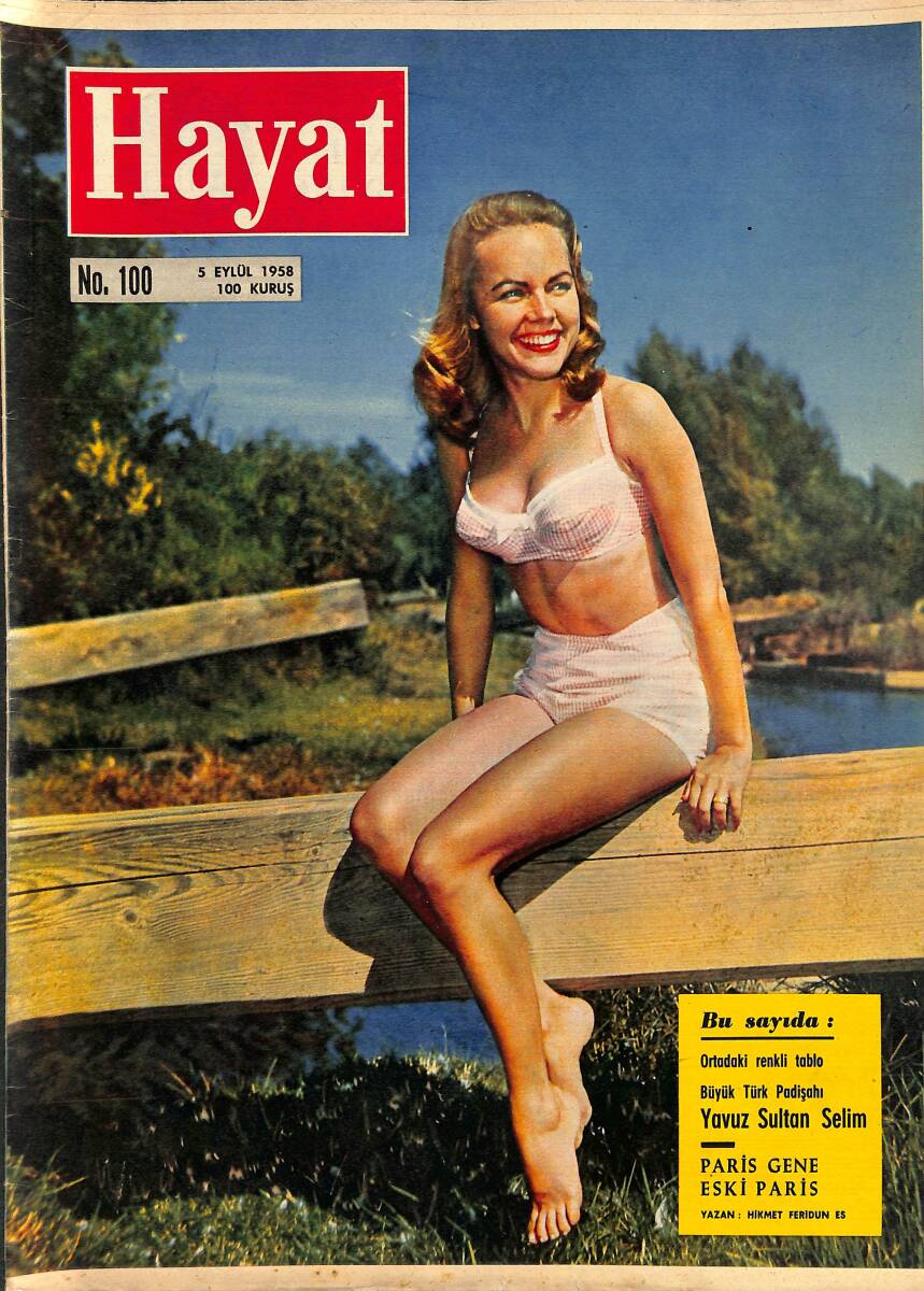 HAYAT Dergisi 5 Eylül 1958 Sayı: 100 - Kapak: Terry Moore - Prenseslerin En Güzeli İsabelle - Kızılay Kervanı NDR89686 - 1