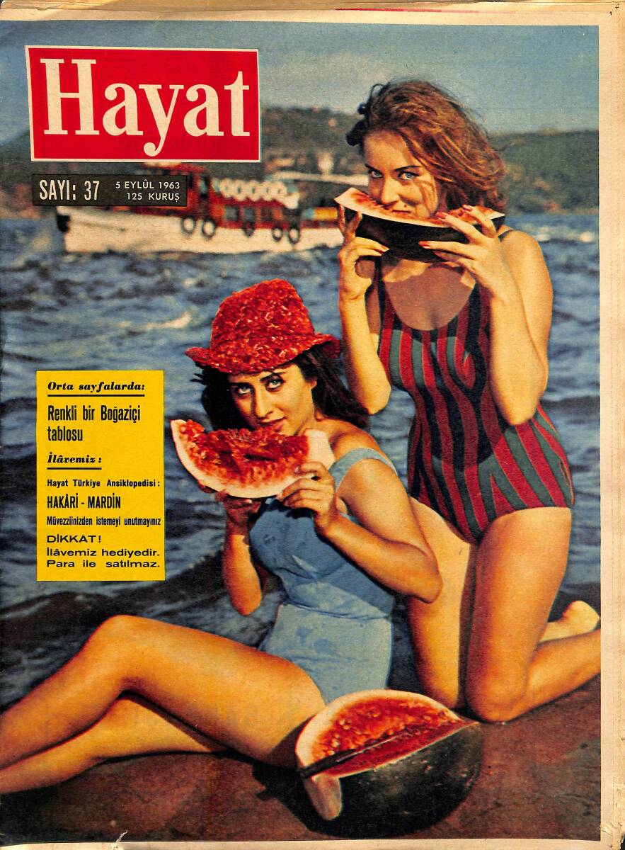 HAYAT DERGİSİ 5 Eylül 1963 Sayı: 37 Zenci Sevgisi Artıyor - İzmir'e Giren İlk Süvari Birliği - Rezaletlerin Son Şahidi NDR88564 - 1