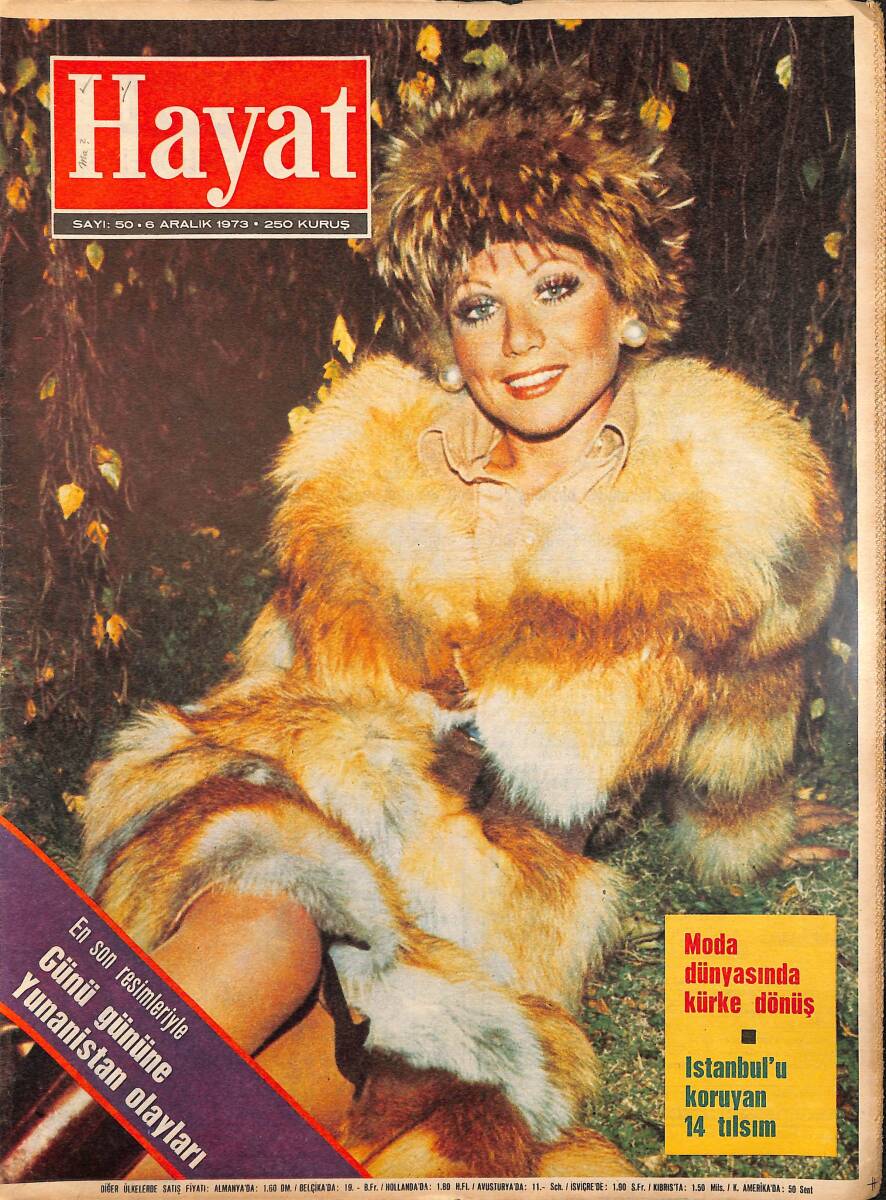 HAYAT Dergisi 6 Aralık 1973 Sayı: 50 - Papadopulos Başaşağı - Cahide'nin 2 Şakası NDR89719 - 1